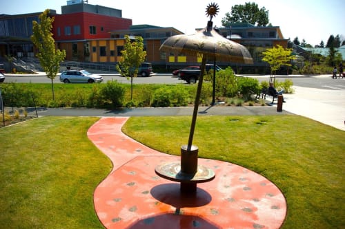 Rainbrella and the Raindrop Plaza | Public Sculptures by Caldwell Sculpture Studio