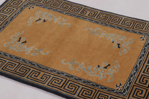Rug & Kilim’s Chinese Art Deco Rug, Brown with Greek Key | Rugs by Rug and Kilim