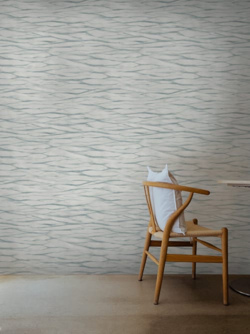 Shibori Wave Wallpaper in Seaglass | Wall Treatments by Eso Studio Wallpaper & Textiles