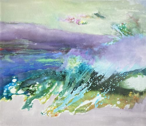 Purple Wave-Original Artwork | Oil And Acrylic Painting in Paintings by Christiane Papé