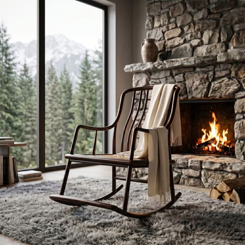 Legacy Imperial Zen Rocking Chair Minimalist Ming Series IV | Armchair in Chairs by Dynasty Artisan