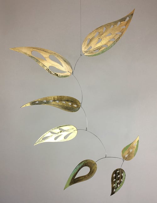 Golden Leaves - Kinetic Sculpture | Sculptures by Umbra & Lux | Umbra & Lux in Vancouver