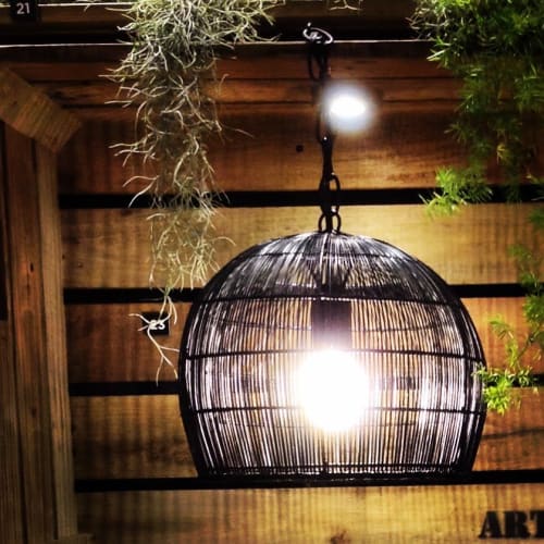 Mini Buri Bell Lamp | Pendants by Hacienda Crafts Company, Inc. | Hacienda Santa Rosalia in Manapla