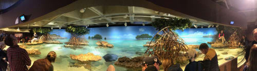 Shark and Ray Touch Tank mural | Murals by Robert Evans Murals, Inc. | New England Aquarium in Boston