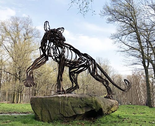 Catamount Large Scale steel sculpture | Public Sculptures by Wendy Klemperer Art Inc | Wildflower Sculpture Park in South Orange