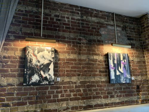 "Grape Crush". Abstract Painting | Paintings by Alice Lipping | Vesta Trattoria & Wine Bar in Queens
