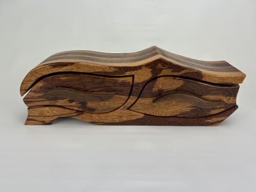 Marblewood and walnut wooden jewelry keepsake box | Decorative Box in Decorative Objects by Made By RP