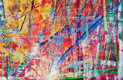 Pluie Sauvage II | Oil And Acrylic Painting in Paintings by Checa Art | Mary Ella Carter, MD, FACS in Washington