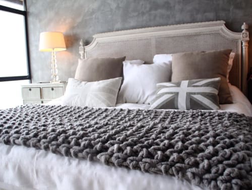 Custom Chunky Knit Bed Runner | Linens & Bedding by Britt-Marie Alm Designs
