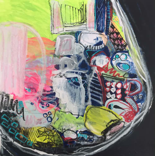 Cafe Piazza #2 | Oil And Acrylic Painting in Paintings by Darlene Watson Abstract Artist