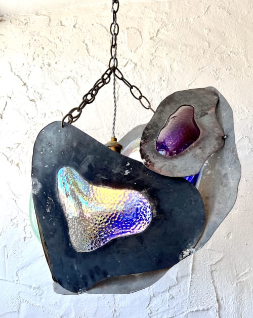Blue, green and plum lamp | Pendants by Kelly Witmer