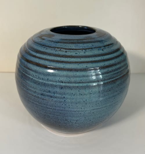 Round Blue Vase | Vases & Vessels by Feats Of Clay
