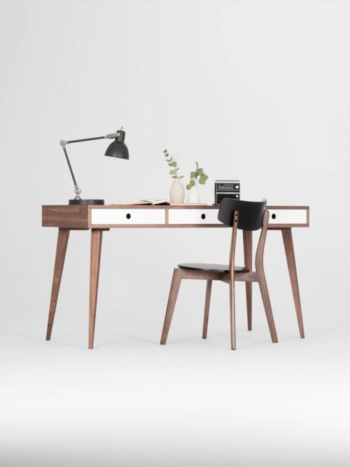Walnut desk, dressing table, bureau, mid century modern | Furniture by Mo Woodwork