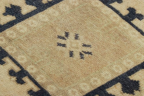 Vintage Turkish Rug in Beige and Cream with Geometric | Rugs by Rug and Kilim