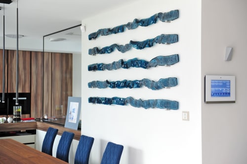 Waves Glass Sculpture | Wall Sculpture in Wall Hangings by ARCHIGLASS by Urbanowicz