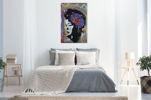 Billie Holiday Original Canvas Painting | Paintings by Antonio Moore Art | Private Residence in Aberdeen