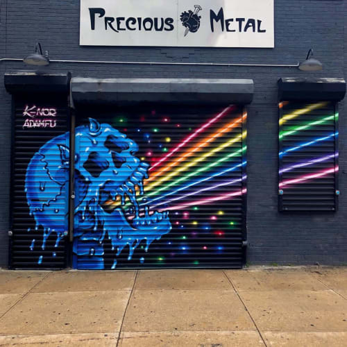 “Rainbow Blaster” | Murals by K-NOR | Precious Metal in Brooklyn