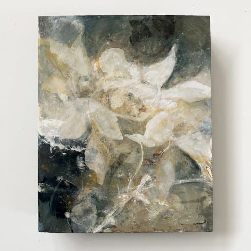 Expressive Abstract Floral Art in neutral colors | Oil And Acrylic Painting in Paintings by Lynette Melnyk