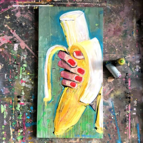 The Banana | Oil And Acrylic Painting in Paintings by Liz Haywood