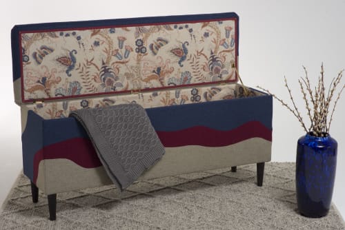 Lake - Large upholstered blanket box | Benches & Ottomans by Sadie Dorchester | London in London