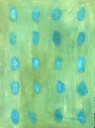Flower Power Series: Vertical Abstract Blue | Oil And Acrylic Painting in Paintings by Pam (Pamela) Smilow