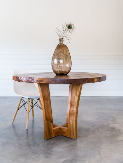 Live Edge Black Walnut Round Dining Table | Eclipse Series | | Tables by SAW Live Edge