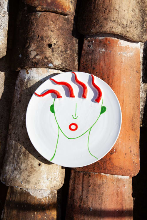 Totuccio plate with reliefs | Dinnerware by Patrizia Italiano