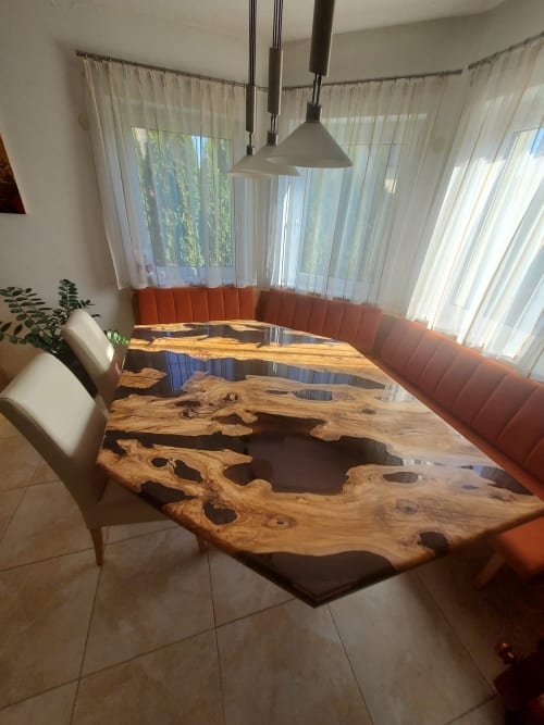 Olive Epoxy Table - Custom Resin Table - Epoxy Table | Tables by Tinella Collection