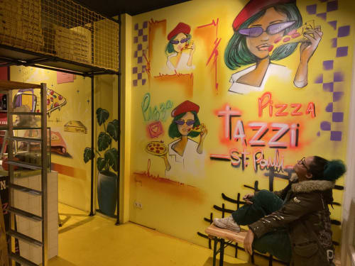 Mural for Tazzi Pizza - Hamburg 2023 | Murals by Mairanny Batista | Hamburg Germany in Hamburg