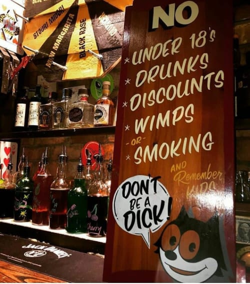 Don't Be A Dick | Signage by Journeyman Signs (TATCH) | The Mousetrap in Edinburgh