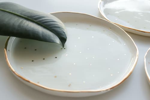 White Porcelain Dessert Plate | Ceramic Plates by Rozenthal Ceramics Studio | Rozenthal Ceramics in Rīga