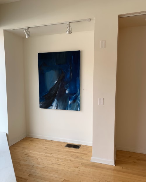 Abstract painting "Blue Slip" | Paintings by Emilia Dubicki | Five Points Center for the Visual Arts in Torrington