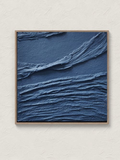 Navy blue 3d Textured Wall Art | Paintings by Serge Bereziak