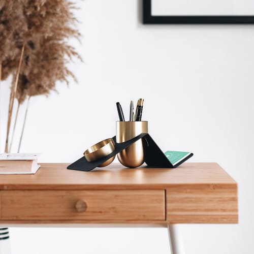 Blank Brass Desk Organizer | Decorative Bowl in Decorative Objects by Kitbox Design
