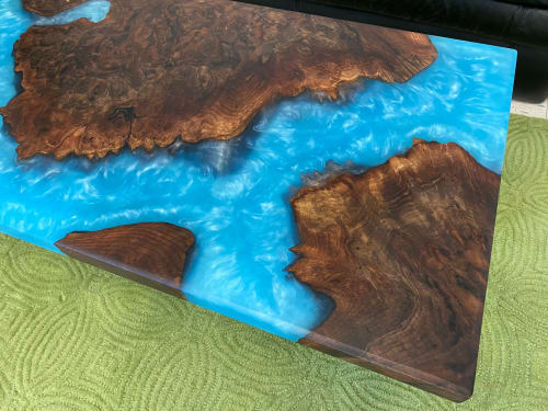 Claro Walnut Burl Resin River Coffee Table | Tables by Carlberg Design