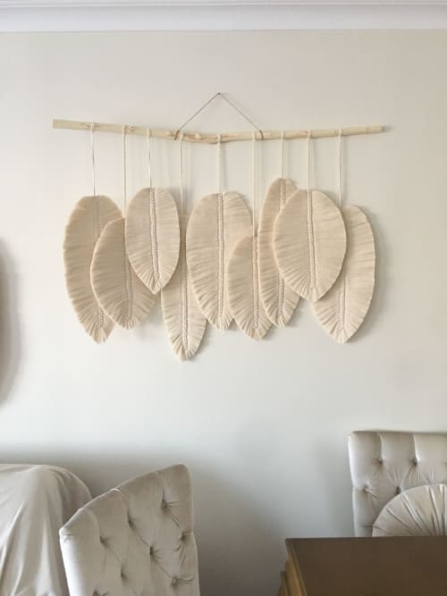 Large macrame feathers with 9 feathers - Different shapes | Wall Hangings by Damla