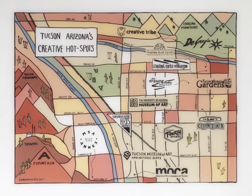 Tucson Arizona's Creative Hot Spots map | Paintings by Sonoran Witch Boy | Creative Kind in Tucson