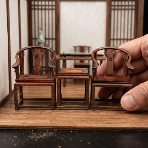1:10 Scale Heritage Micro-Sculpture Ming Furniture Set I | Ornament in Decorative Objects by Dynasty Artisan