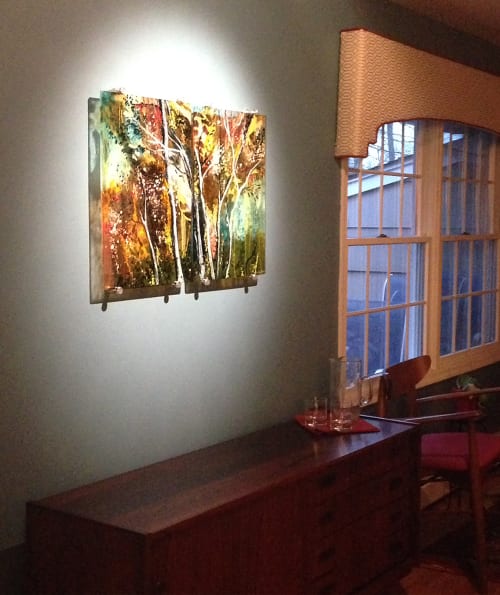 Autumn Song in Kilnformed Glass | Mixed Media by Alice Benvie Gebhart | Private Residence, Provincetown, MA in Provincetown