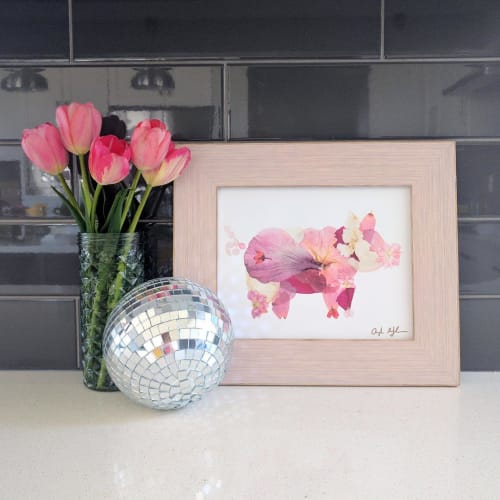 Sweet Penelope pig | Paintings by Oxeye Floral Co