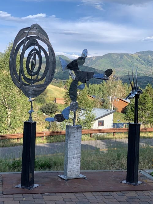 " Mountain High" | Sculptures by David Marshall | Colorado Mountain College Steamboat Springs in Steamboat Springs