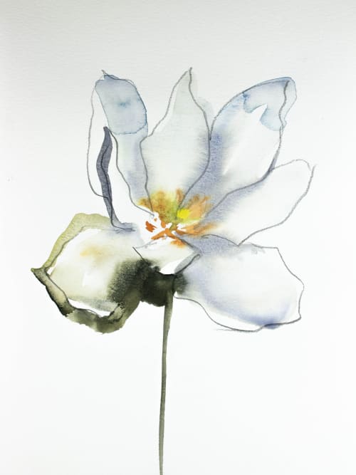 Bloodroot No. 4 : Original Watercolor Painting | Paintings by Elizabeth Beckerlily bouquet