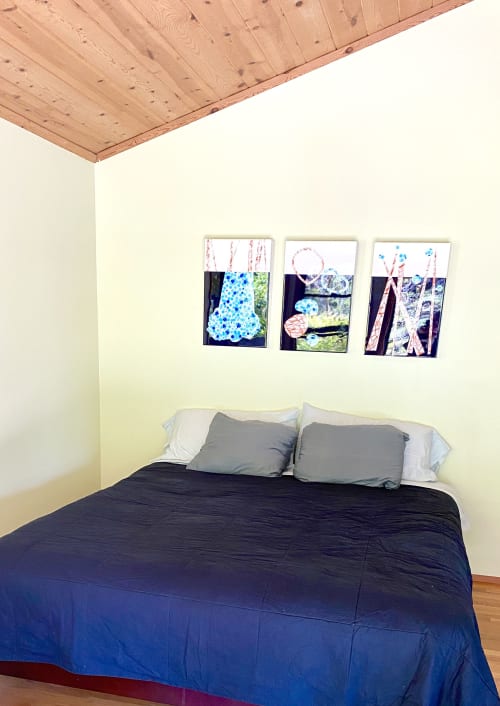 Redwoods and Waterfalls | Mixed Media by LESLIE MORGAN ART