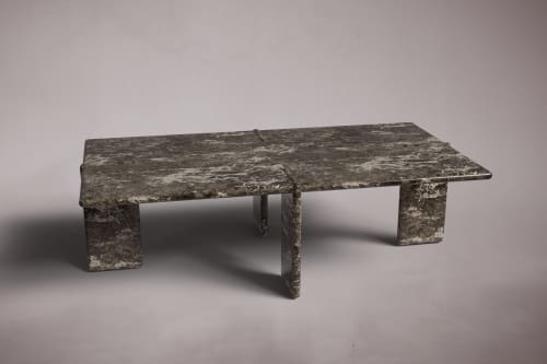 Luna Emparador Brown Marble Rectangular Coffee Table | Tables by HamamDecor LLC