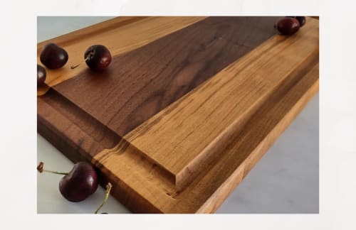 Chocolate & Cherry Collection Cutting Board w/ Juice Groove | Tableware by JETT Woodworking LLC