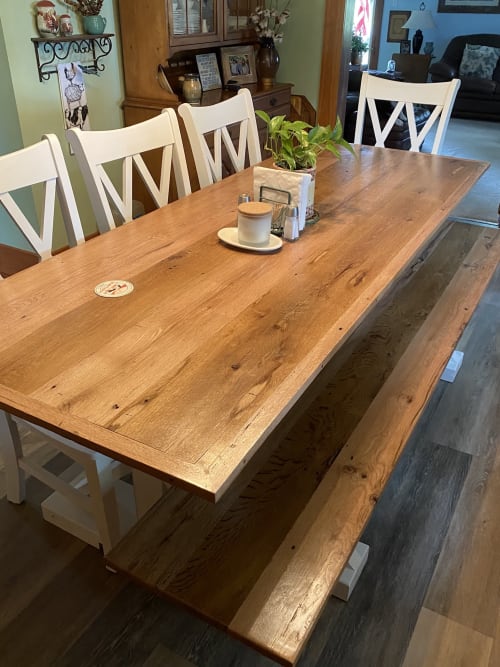 Customer designed Red Oak Farm Table | Beds & Accessories by Peach State Sawyer Services