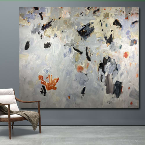 "Winter's Rust"  67" x 76"  - Large neutral abstract | Paintings by Jane Burton, Abstract Painting | San Francisco in San Francisco