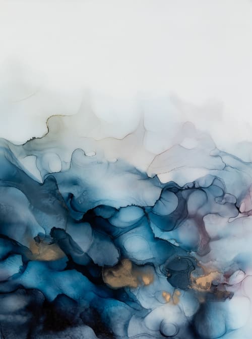 'OYSTER VI' - Luxury Abstract Resin Artwork | Oil And Acrylic Painting in Paintings by Christina Twomey Art + Design