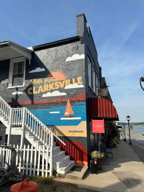 Clarksville, VA Airbnb Mural | Street Murals by Girls Who Paint Murals