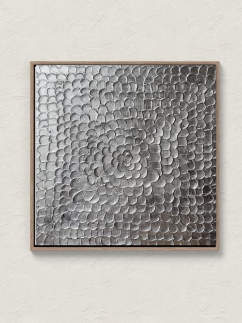 Silver Wall Art -3d  Textured Metallic Canvas | Paintings by Serge Bereziak